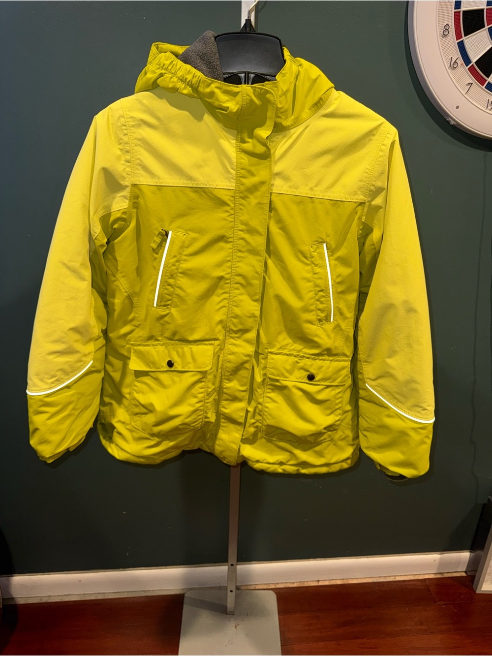 Lands' End Bright Yellow Kids' Hooded Rain Jacket
